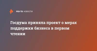 Госдума приняла проект о мерах поддержки бизнеса в первом чтении - ren.tv - Крым - Госдума