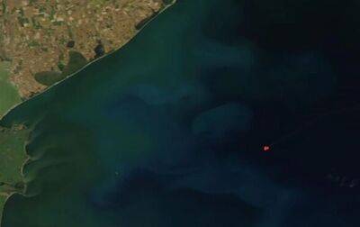 Пожар на "вышках Бойко" показали из космоса - korrespondent - Россия - США - Украина - Крым - Одесса - Черное Море