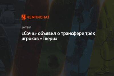 «Сочи» объявил о трансфере трёх игроков «Твери» - championat.com - Россия - Санкт-Петербург - Сочи - Тверь
