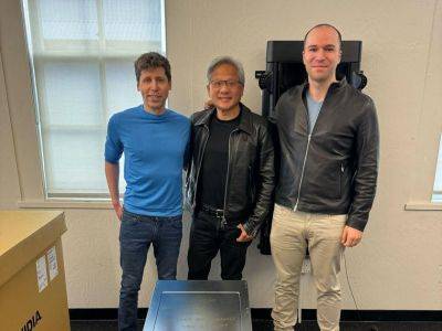 Глава NVIDIA лично привез первые ИИ-ускорители DGX H200 в офис OpenAI - gagadget.com - Сан-Франциско